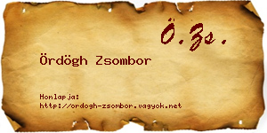 Ördögh Zsombor névjegykártya